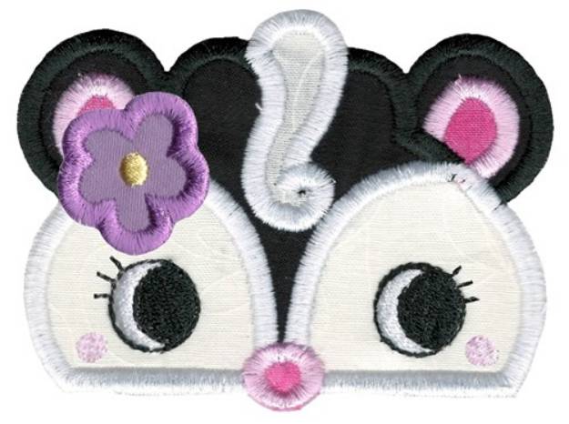 Picture of Girl Skunk Topper Applique Machine Embroidery Design