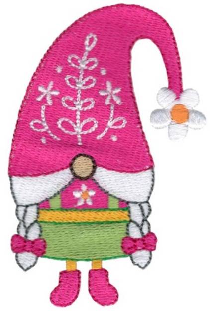Picture of Droopy Hat Girl Gnome Machine Embroidery Design
