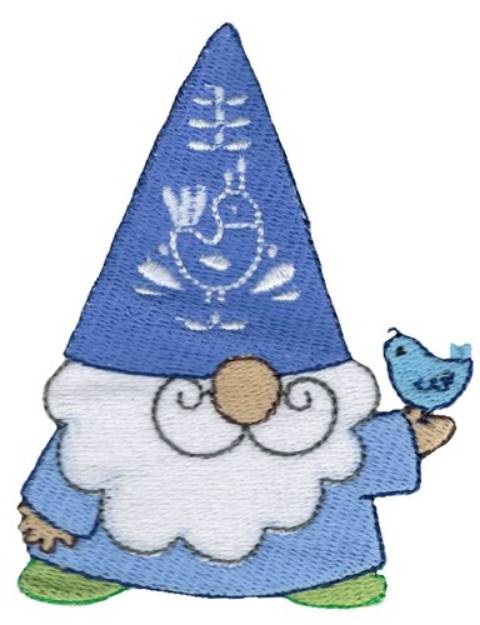 Picture of Gnome & Bluebird Machine Embroidery Design