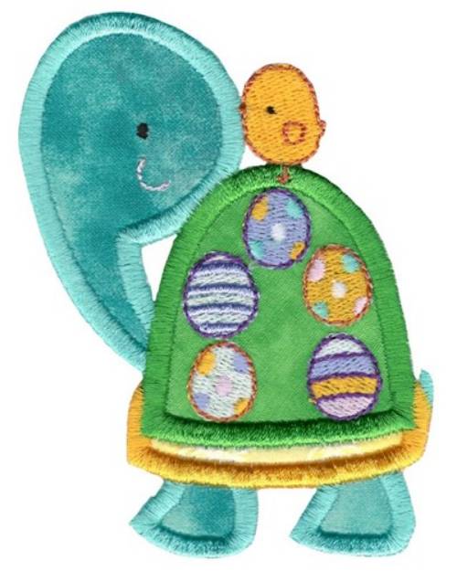 Picture of Easter Turtle Applique Machine Embroidery Design
