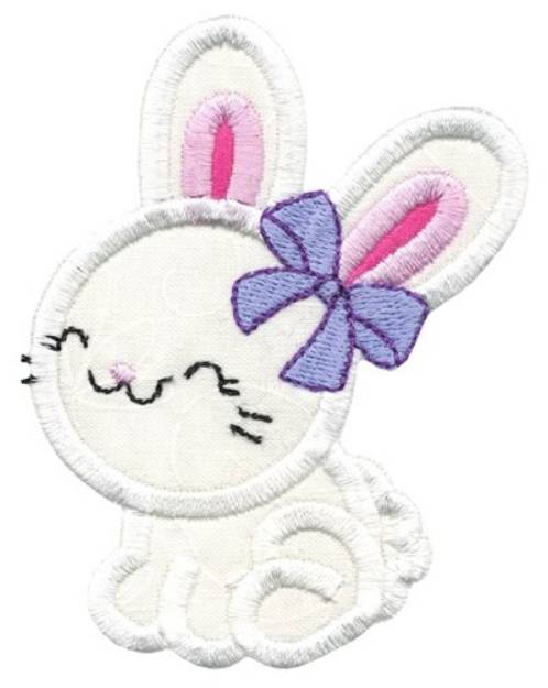 Picture of Girl Bunny Applique Machine Embroidery Design