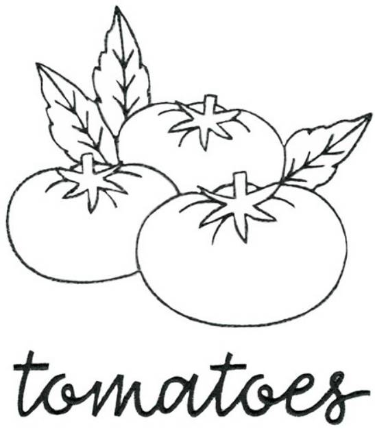 Picture of Tomatoes Outline Machine Embroidery Design