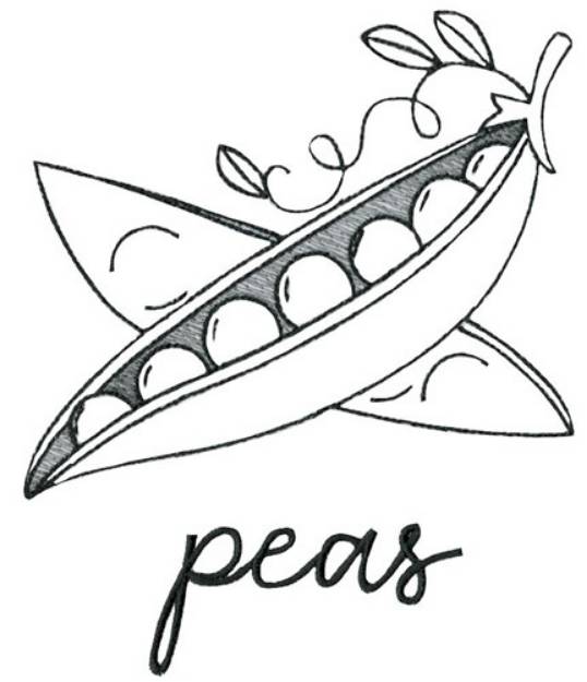Picture of Peas Outline Machine Embroidery Design