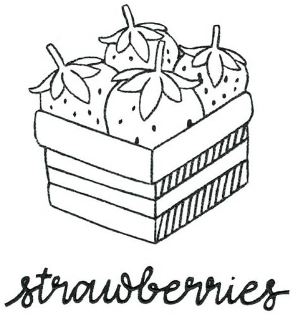 Picture of Strawberries Outline Machine Embroidery Design