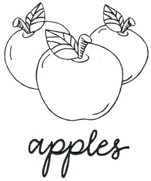 Picture of Apples Outline Machine Embroidery Design