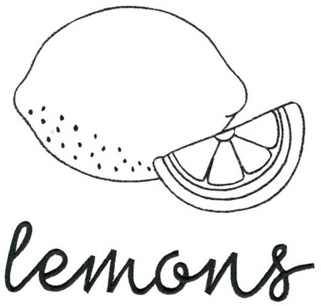 Picture of Lemons Outline Machine Embroidery Design