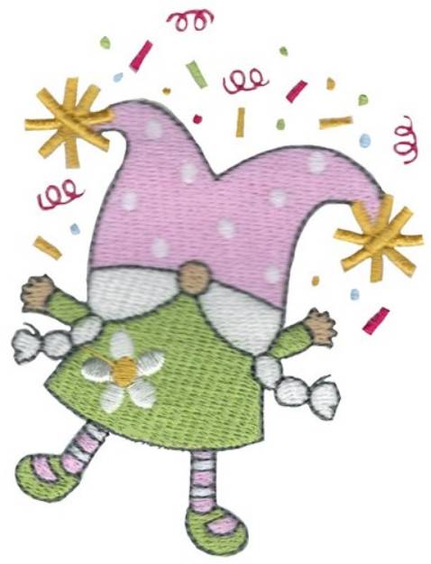 Picture of Celebrate Girl Gnome Machine Embroidery Design
