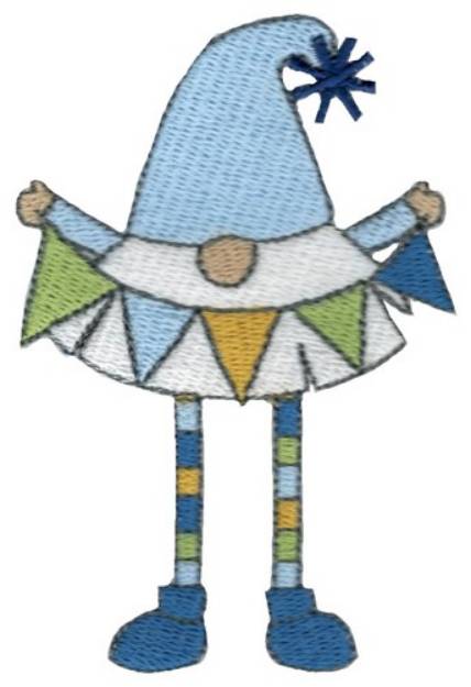 Picture of Birthday Banner Gnome Machine Embroidery Design