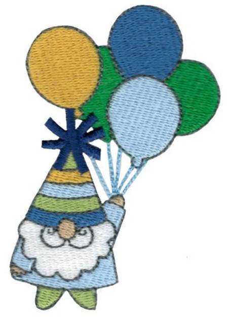 Picture of Balloon Gnome Machine Embroidery Design