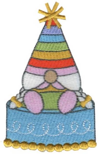 Picture of Birthday Cake Gnome Machine Embroidery Design