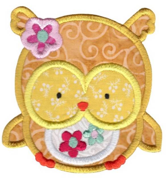 Picture of Adorable Owls Applique 1 Machine Embroidery Design