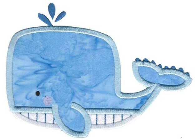 Picture of Boxy Whale Applique Machine Embroidery Design