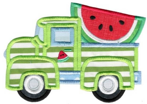 Picture of Watermelon Vintage Truck Machine Embroidery Design