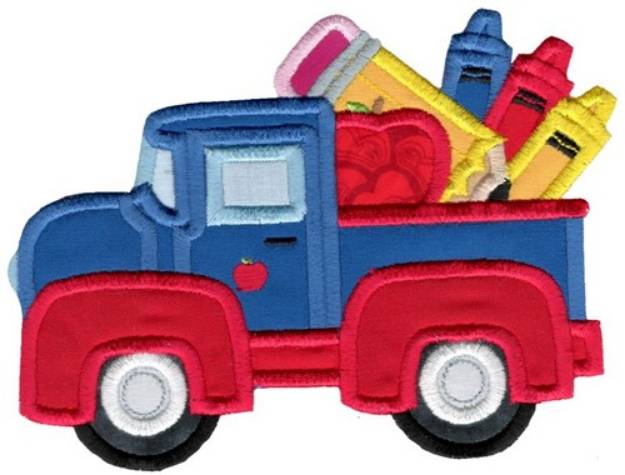 Picture of Back To School Vintage Truck Machine Embroidery Design