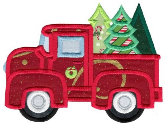 Picture of Christmas Vintage Truck Machine Embroidery Design