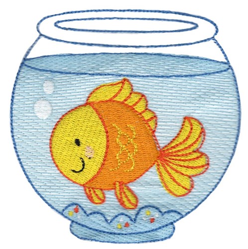 Pet Goldfish Machine Embroidery Design