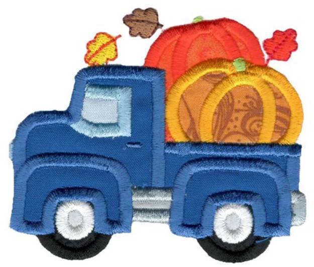 Picture of Pumpkin Vintage Truck Applique Machine Embroidery Design