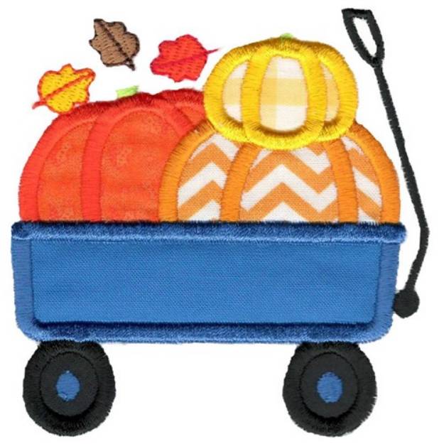 Picture of Pumpkin Wagon Applique Machine Embroidery Design