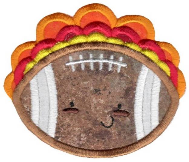 Picture of Turkey Football Applique Machine Embroidery Design
