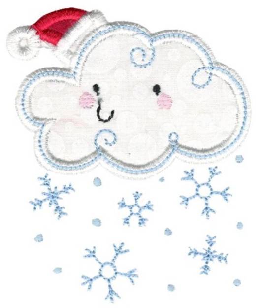 Picture of Christmas Snow Cloud Applique Machine Embroidery Design