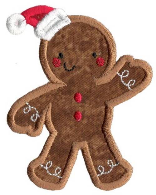 Picture of Christmas Gingerbread Man Applique Machine Embroidery Design