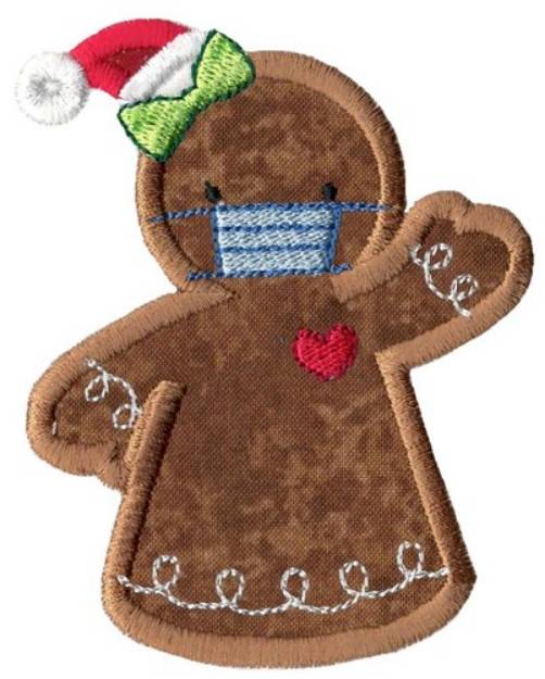 Picture of Face Mask Gingerbread Lady Applique