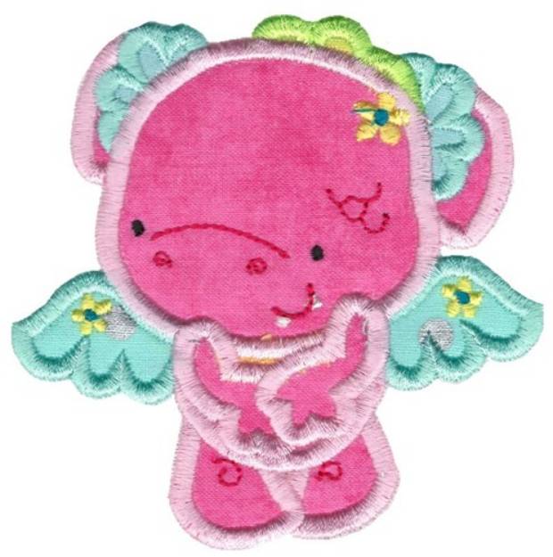 Picture of Pink Dragon Applique Machine Embroidery Design