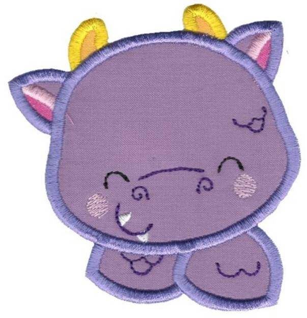 Picture of Purple Applique Dragon Machine Embroidery Design