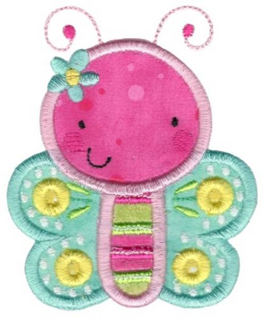 Picture of Applique Butterfly Front View Machine Embroidery Design