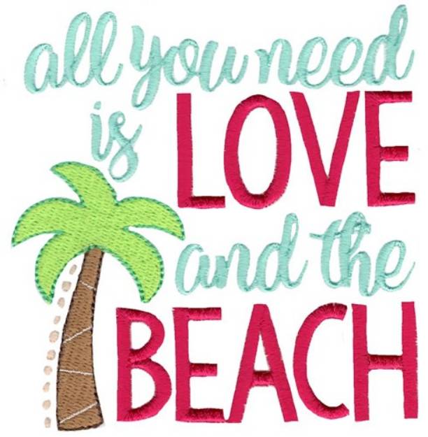 Picture of Love And The Beach Machine Embroidery Design