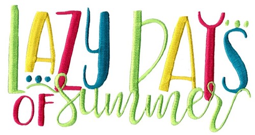 Lazy Days Of Summer Machine Embroidery Design
