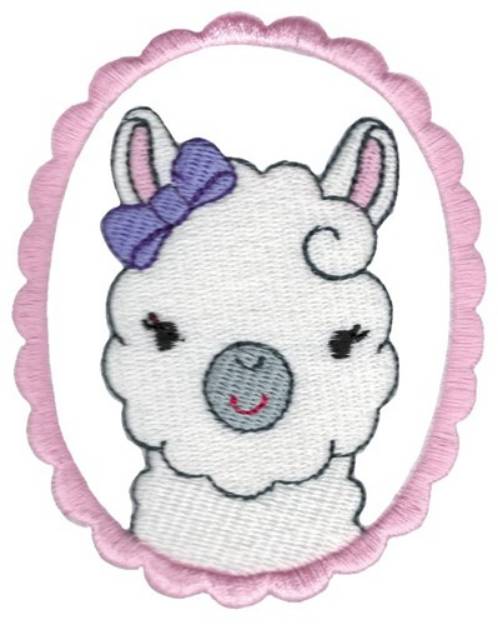 Picture of Girl Llama Portrait Machine Embroidery Design