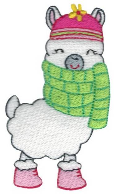 Picture of Winter Llama Machine Embroidery Design