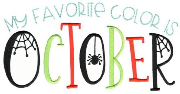Picture of My Favorite Color Is October Machine Embroidery Design