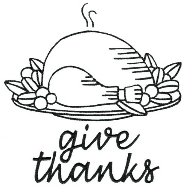 Picture of Roast Turkey Give Thanks Machine Embroidery Design