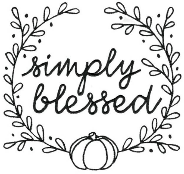 Picture of Simply Blessed Pumpkin Wreath Machine Embroidery Design