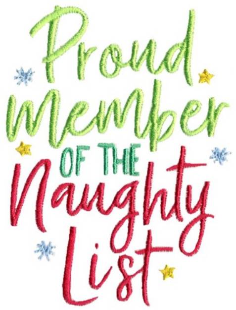 Picture of Member Of The Naughty List Machine Embroidery Design