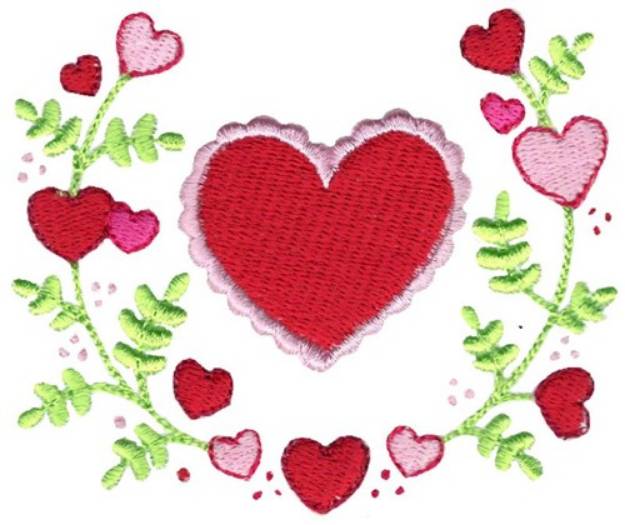 Picture of Heart & Laurel Machine Embroidery Design