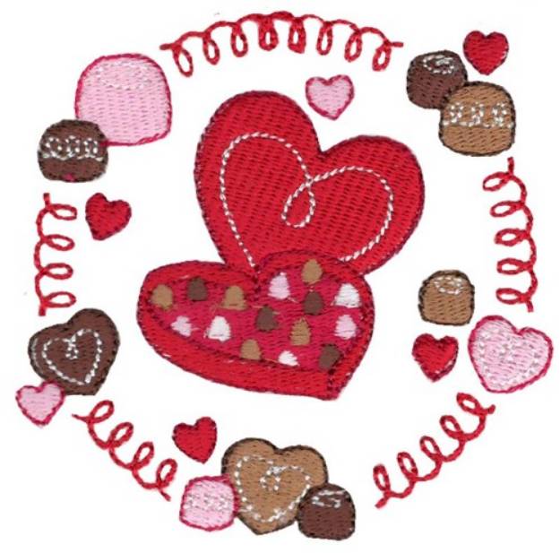 Picture of Box Of Chocolates Laurel Machine Embroidery Design