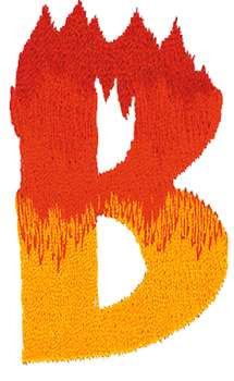 Burning B Machine Embroidery Design