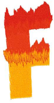 Burning F Machine Embroidery Design