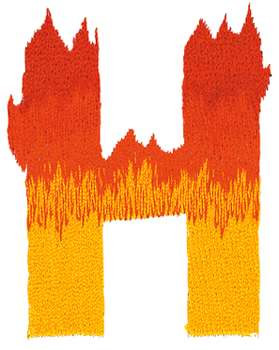 Burning H Machine Embroidery Design