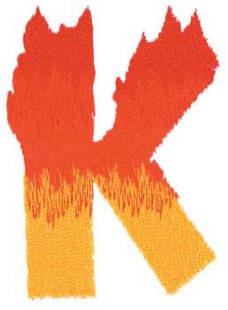 Picture of Burning K Machine Embroidery Design