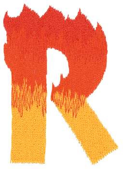 Burning R Machine Embroidery Design