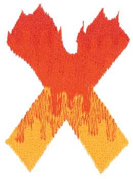 Burning X Machine Embroidery Design