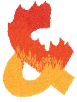 Burning Ampersand Machine Embroidery Design