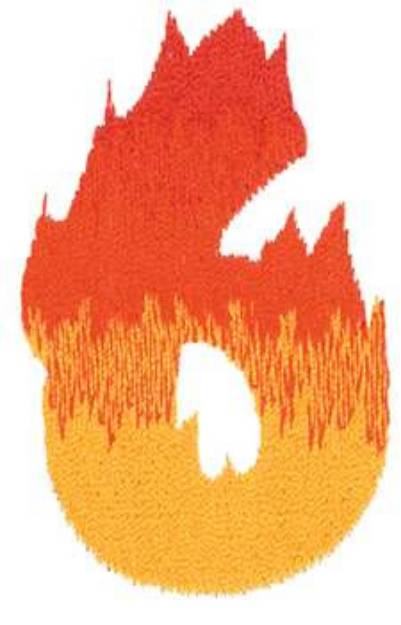 Picture of Burning 6 Machine Embroidery Design