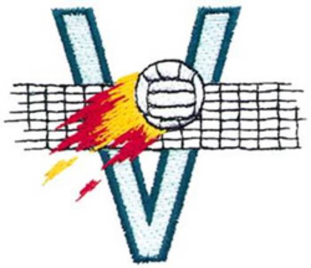 Picture of Volleyball "v" Machine Embroidery Design