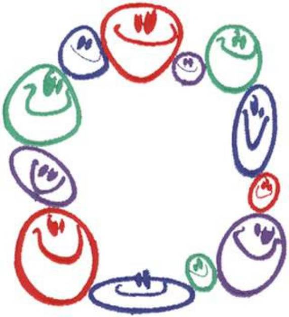 Picture of Smiley Face Border Machine Embroidery Design