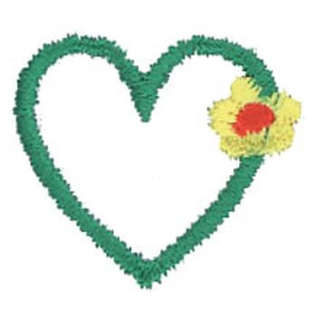 Heart with flower Machine Embroidery Design